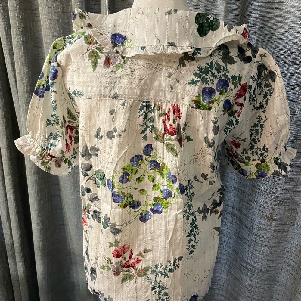 Pilcro by Anthropologie The Kiera Collard Button Front Blouse Size Small NWT - Picture 7 of 11